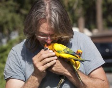 Chris Biro and parrot